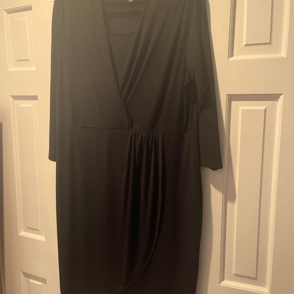 The Limited Plus Size Black Wrap Dress